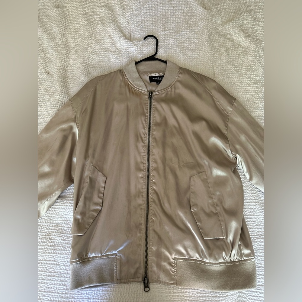Pacsun Satin type XL bomber jacket- stained